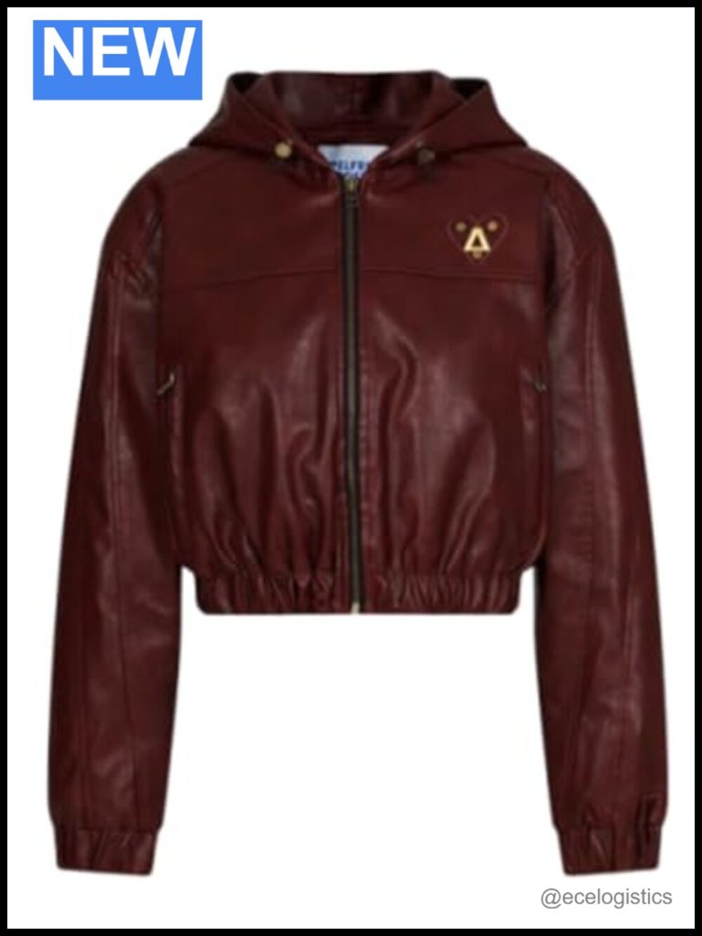 Cropped Faux Leather Moto Jacket Hooded Y2K Vintage Casual Streetwear